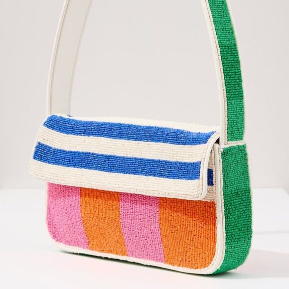 Staud Tommy Beaded Bag Multi Rugby Stripe - Picture 2 of 15